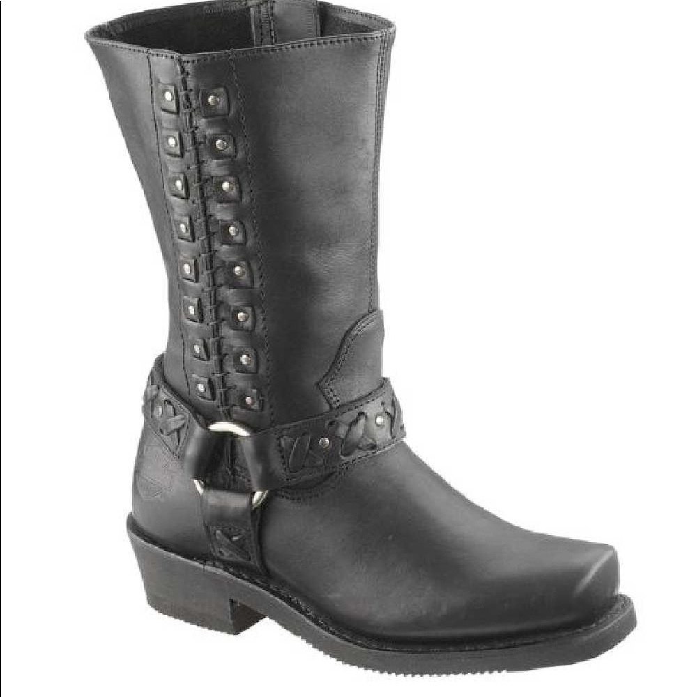 Harley-Davidson® Women's Auburn Black Harness 9-Inch Motorcycle Boots